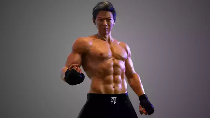 Male Asian BOX - MMA Fighter   3D model