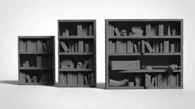 Fantasy Bookshelves for dungeons 3D print model