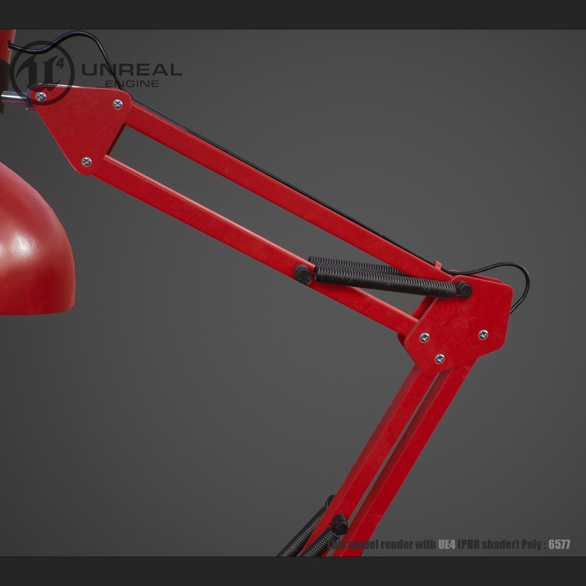 Hi tech lamp Low-poly 3D model_8