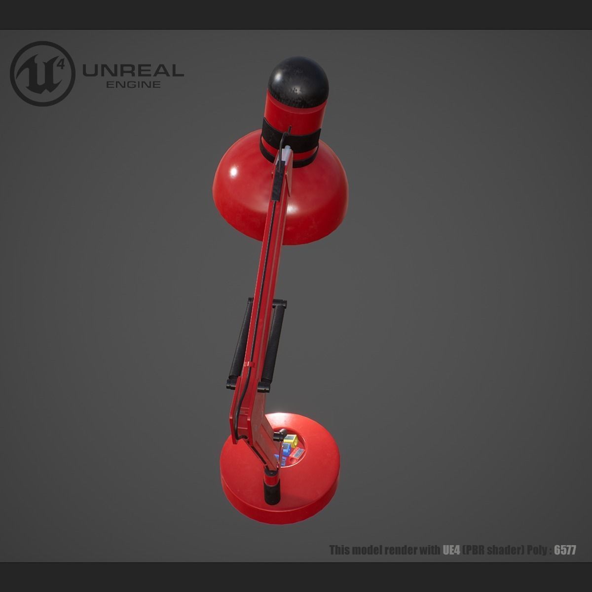 Hi tech lamp Low-poly 3D model_6