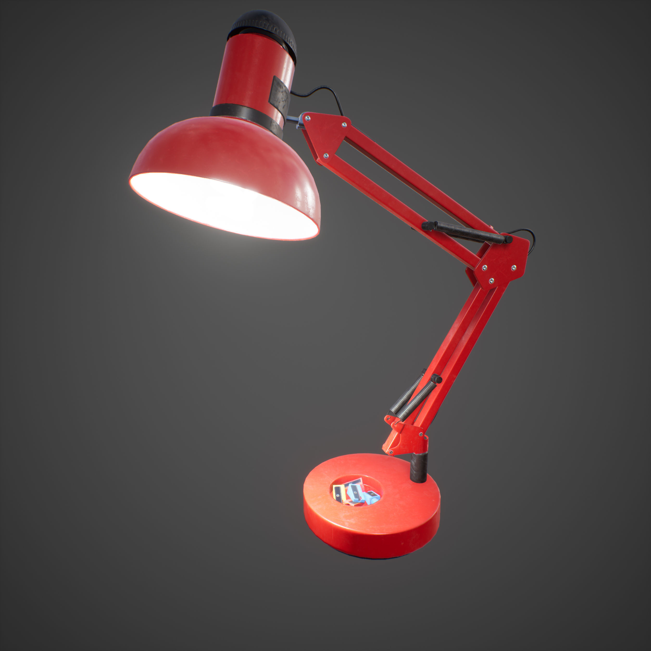 Hi tech lamp Low-poly 3D model_13