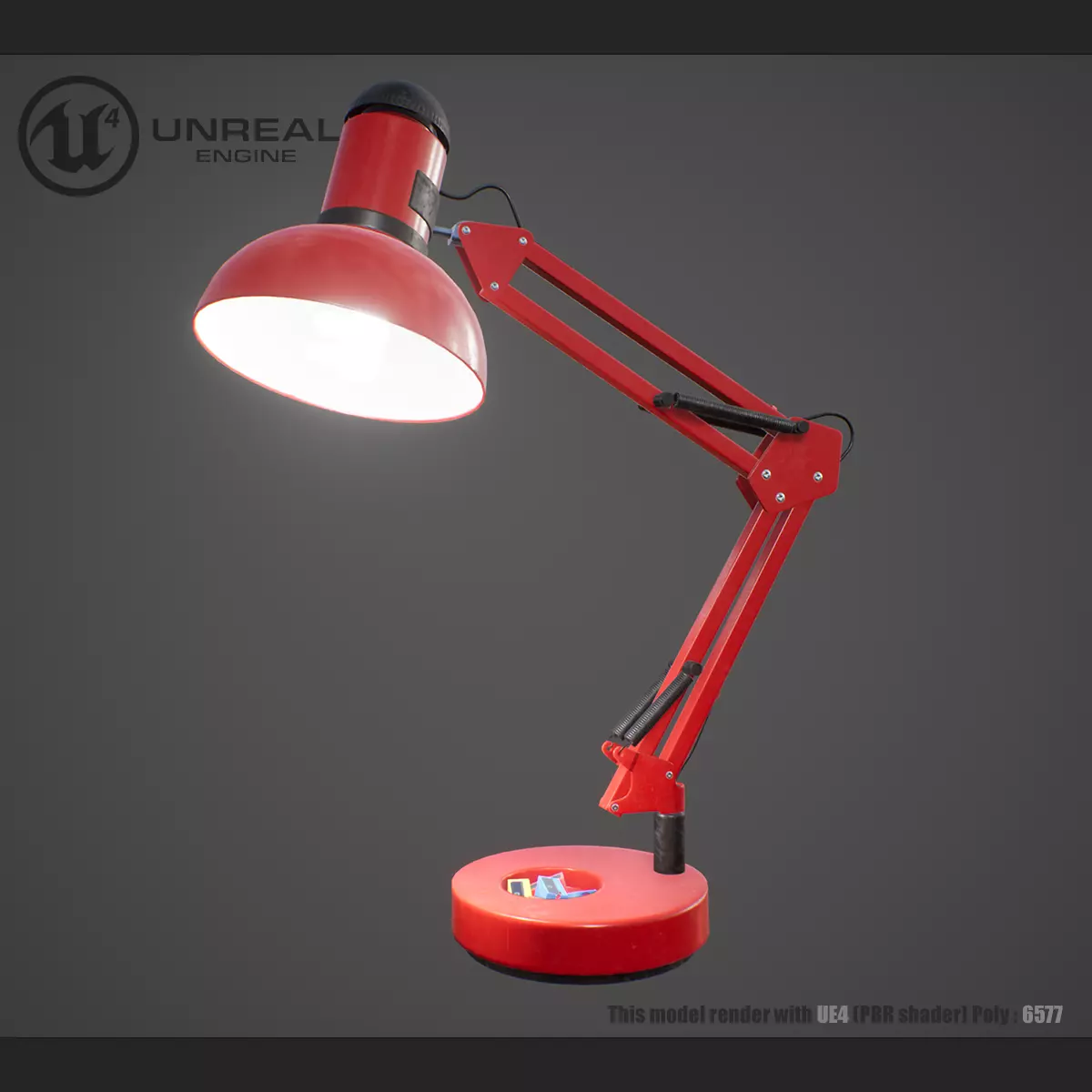 Hi tech lamp Low-poly 3D model_0