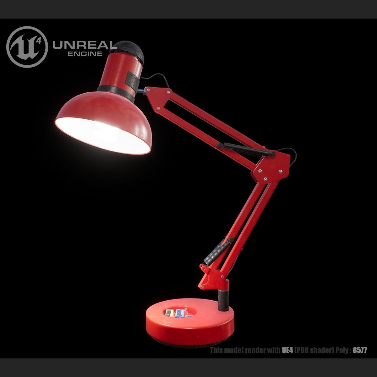 Hi tech lamp Low-poly 3D model_2