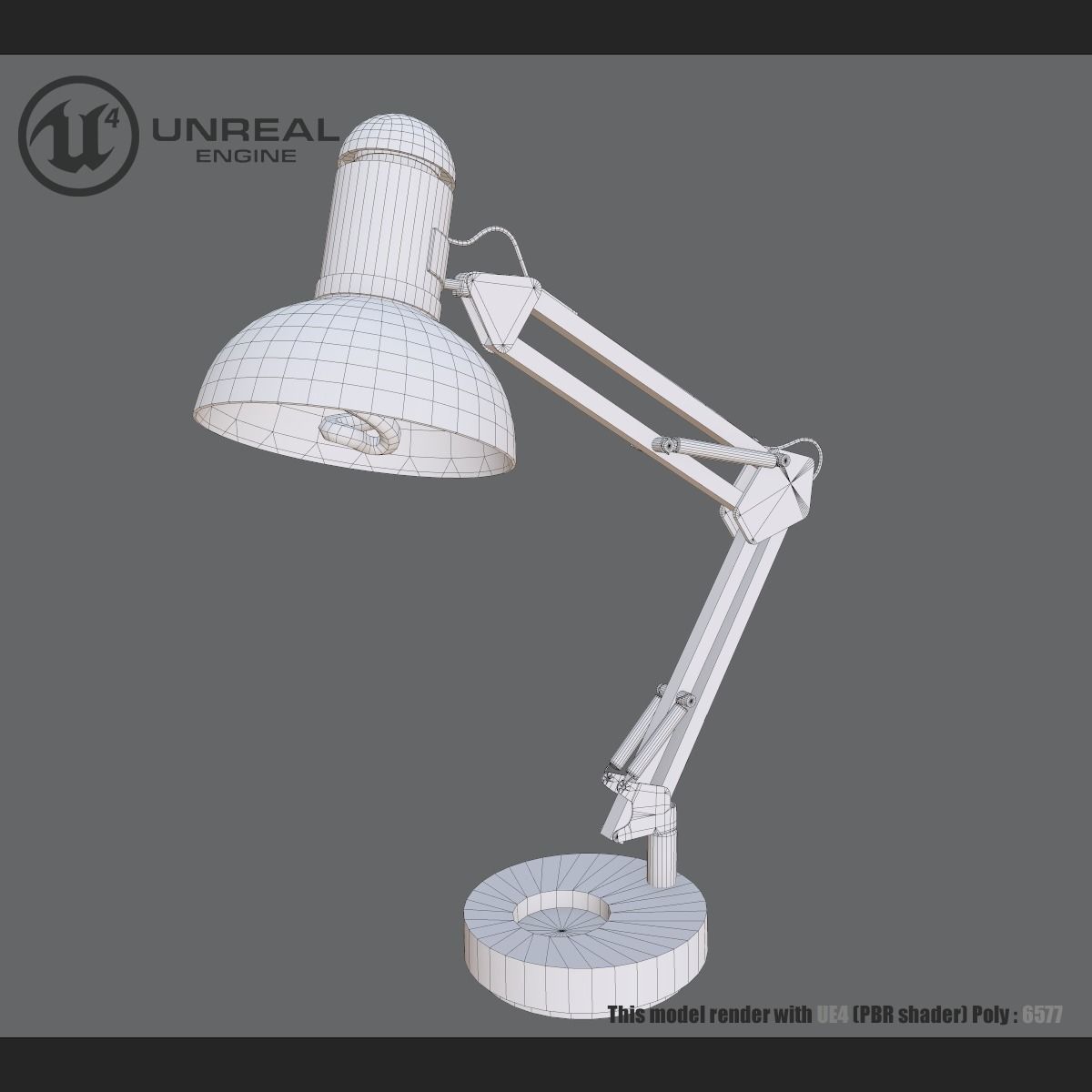 Hi tech lamp Low-poly 3D model_10