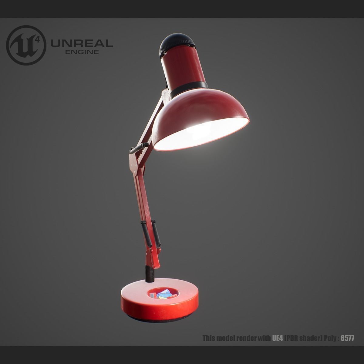Hi tech lamp Low-poly 3D model_5