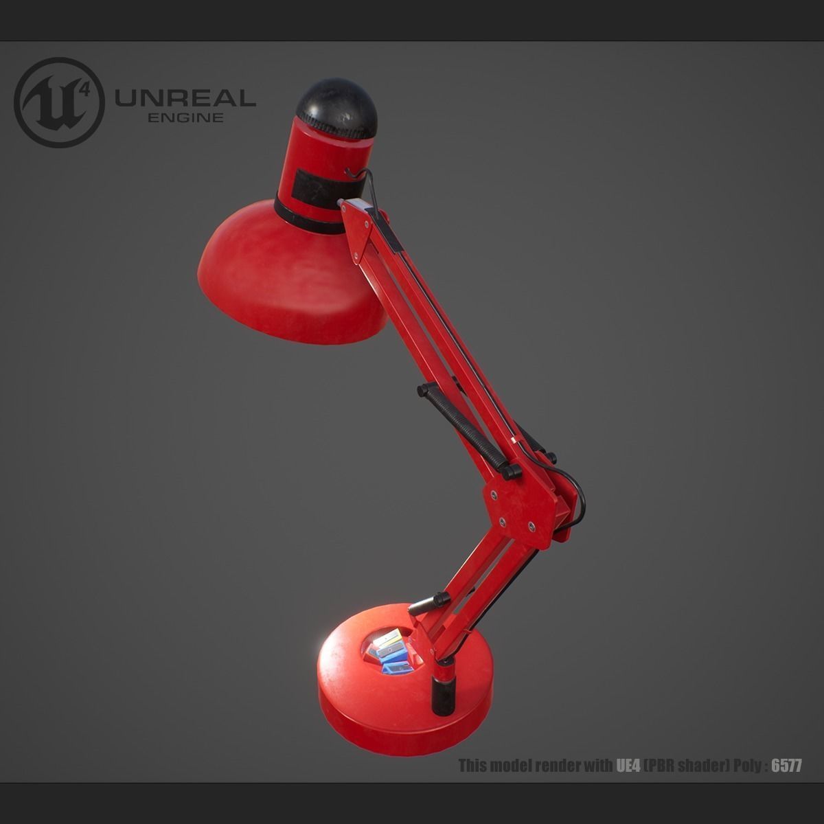 Hi tech lamp Low-poly 3D model_3