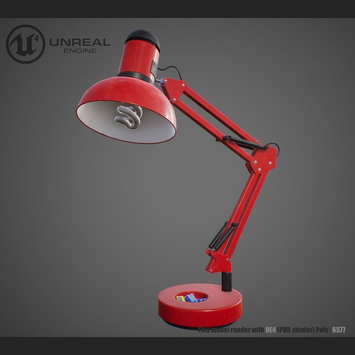 Hi tech lamp Low-poly 3D model_1