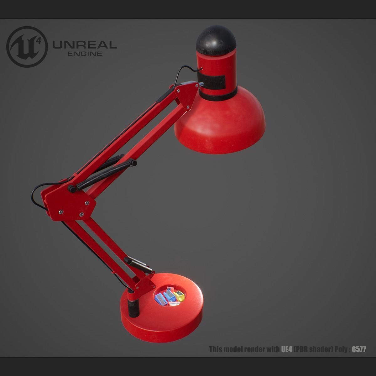 Hi tech lamp Low-poly 3D model_4