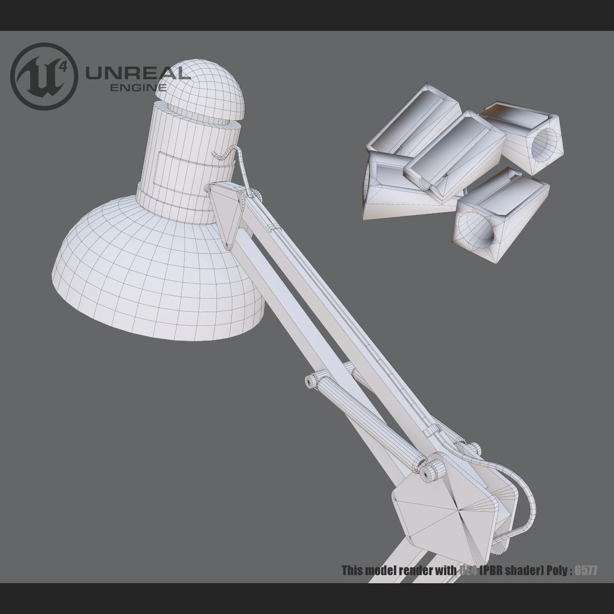 Hi tech lamp Low-poly 3D model_11
