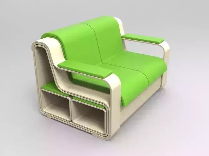 Minicinema extensible sofa and stools