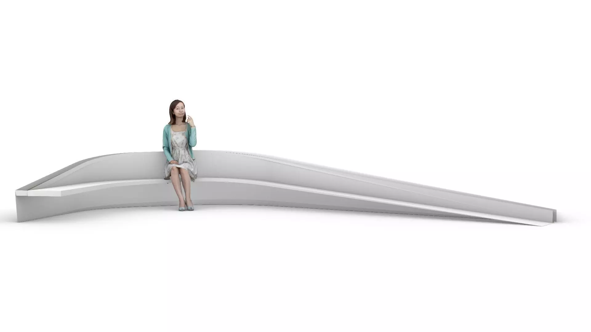 organic bench 3D model_0