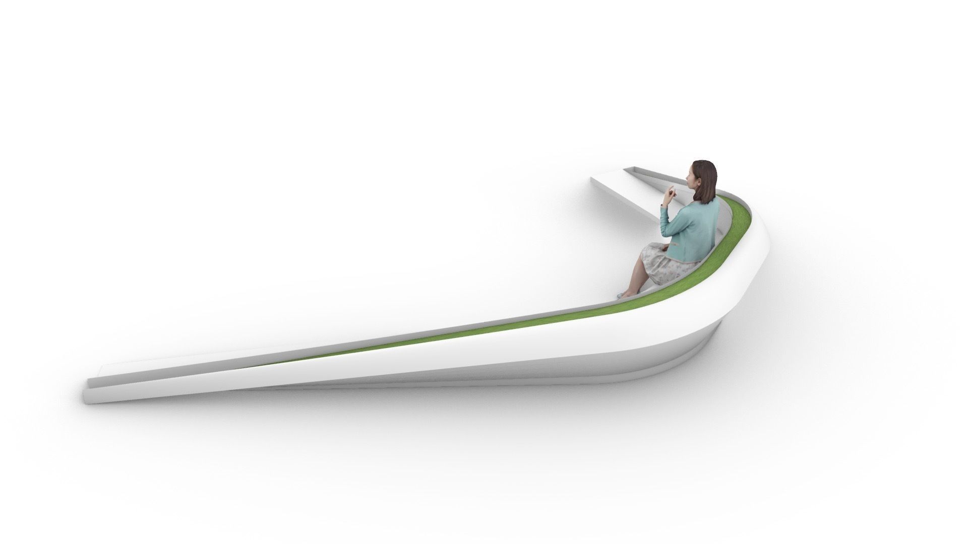 organic bench 3D model_2