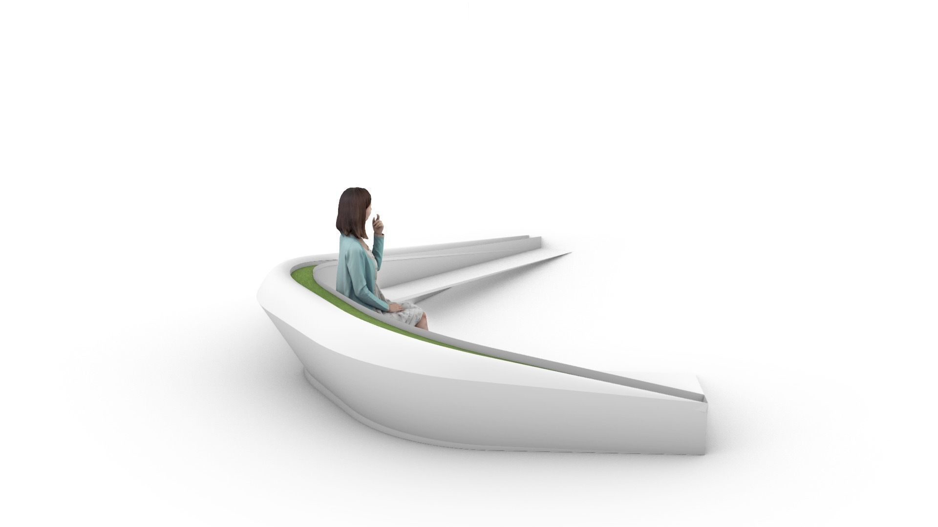 organic bench 3D model_1