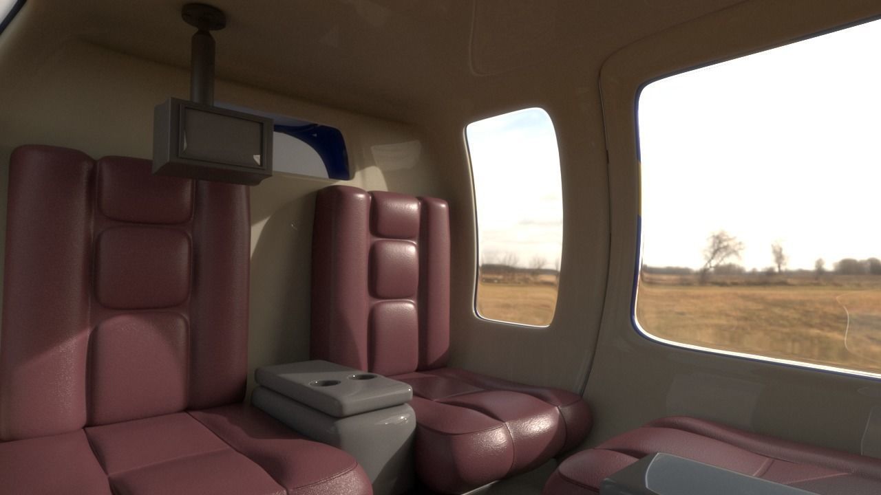 Helicopter - Bell Chopper - Exterior and Interior  3D model_9