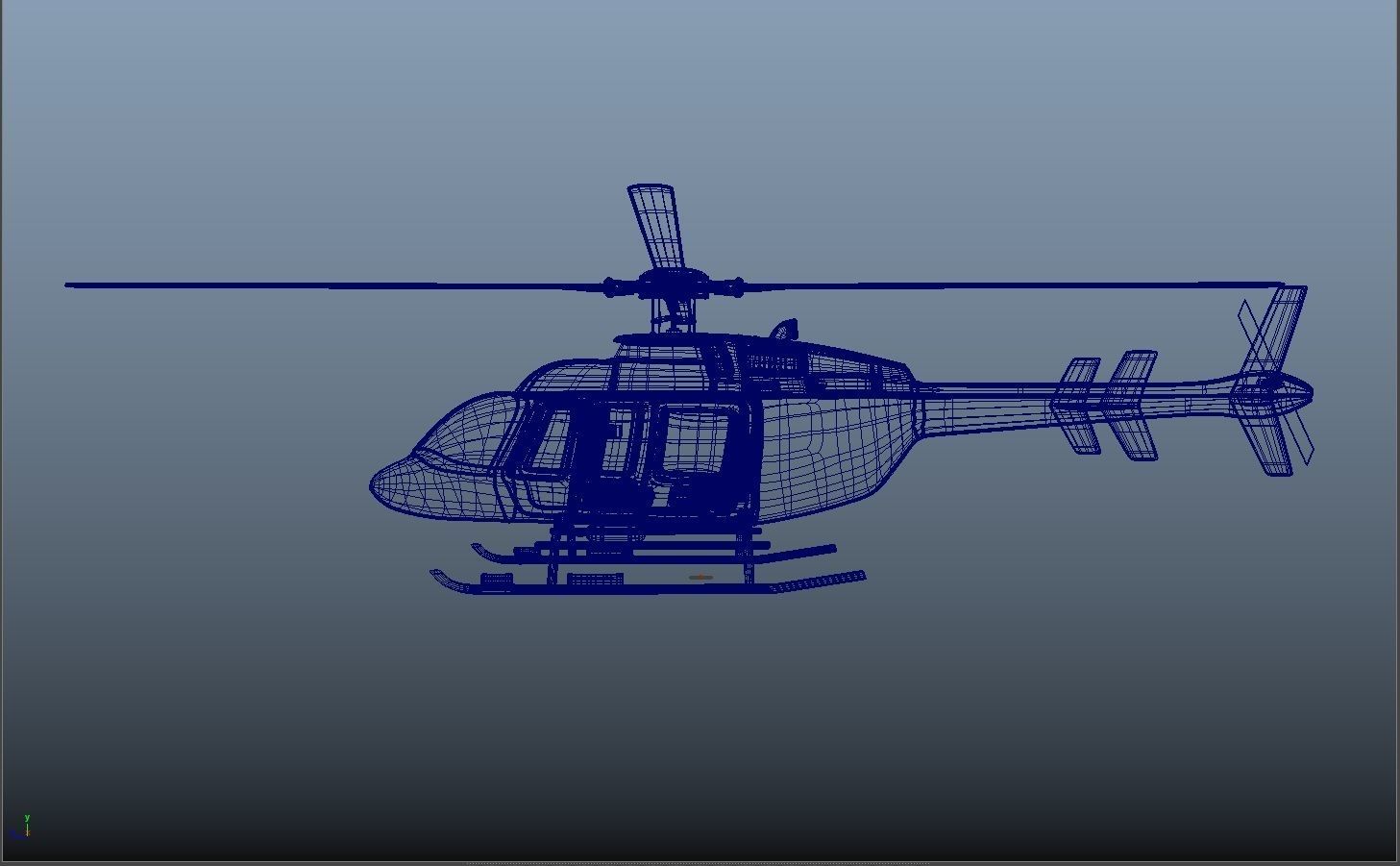 Helicopter - Bell Chopper - Exterior and Interior  3D model_11