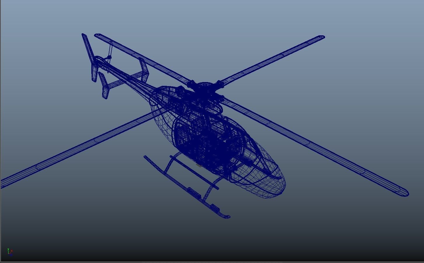 Helicopter - Bell Chopper - Exterior and Interior  3D model_12