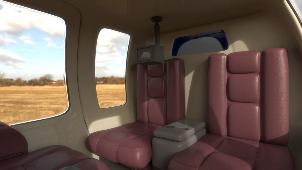 Helicopter - Bell Chopper - Exterior and Interior  3D model_8