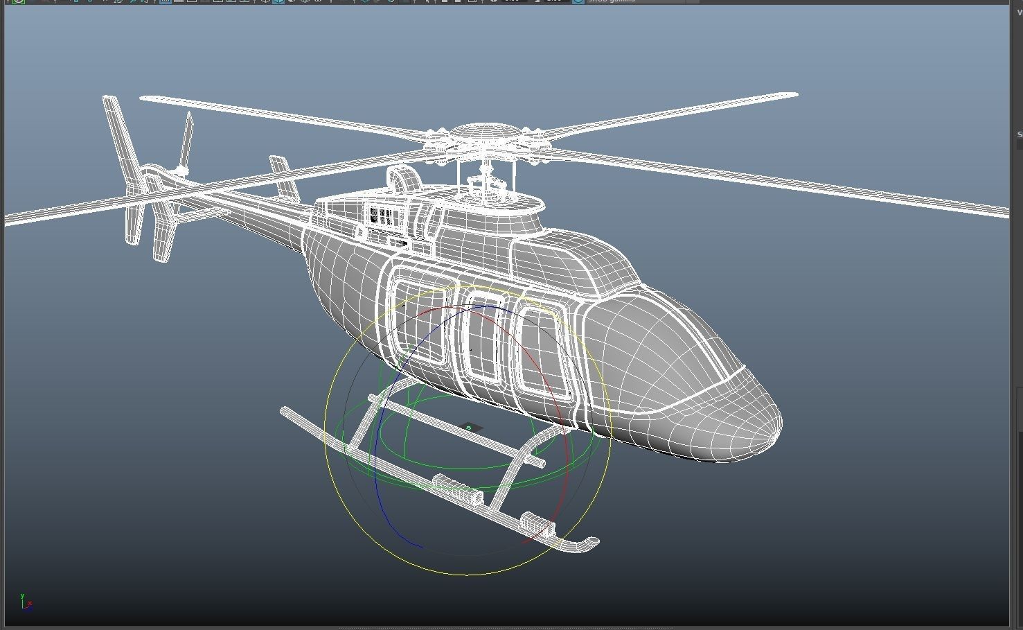 Helicopter - Bell Chopper - Exterior and Interior  3D model_13