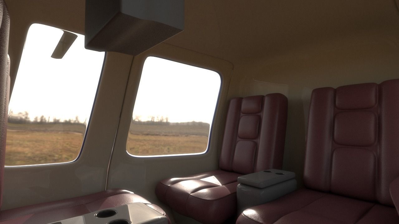 Helicopter - Bell Chopper - Exterior and Interior  3D model_10