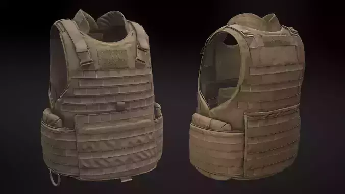 Improved Modular Tactical Vest Low-poly 3D model