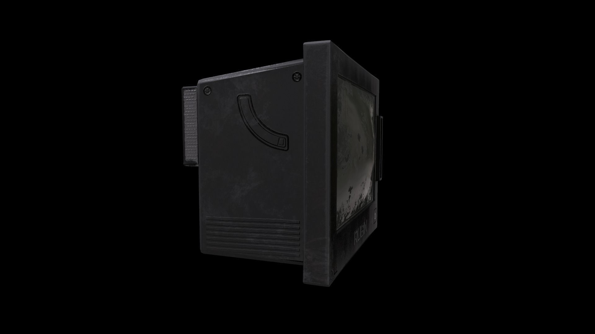 Old fashioned TV Low-poly 3D model_2
