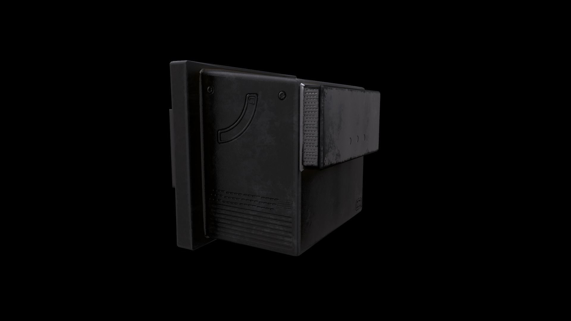 Old fashioned TV Low-poly 3D model_3