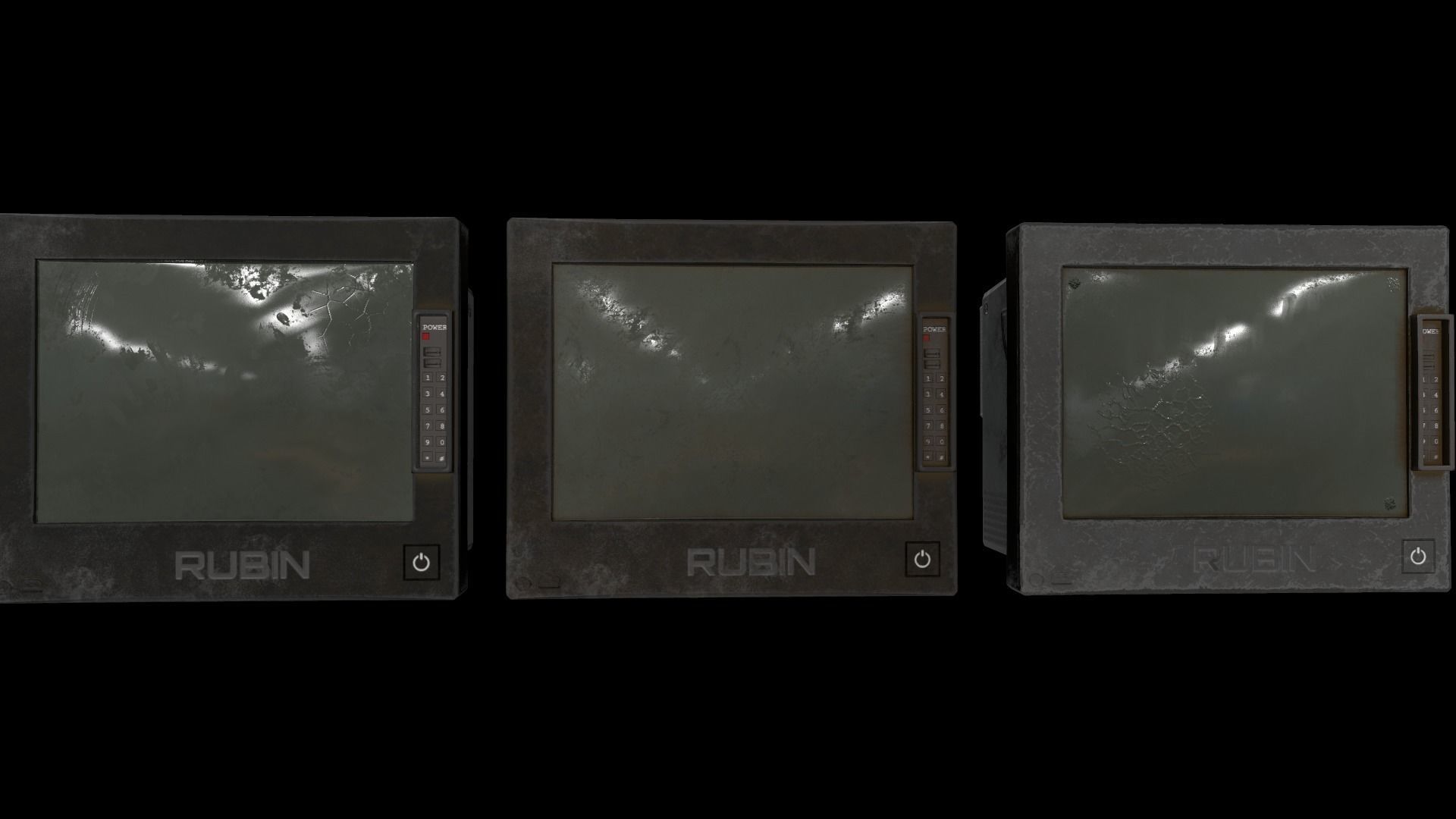 Old fashioned TV Low-poly 3D model_5