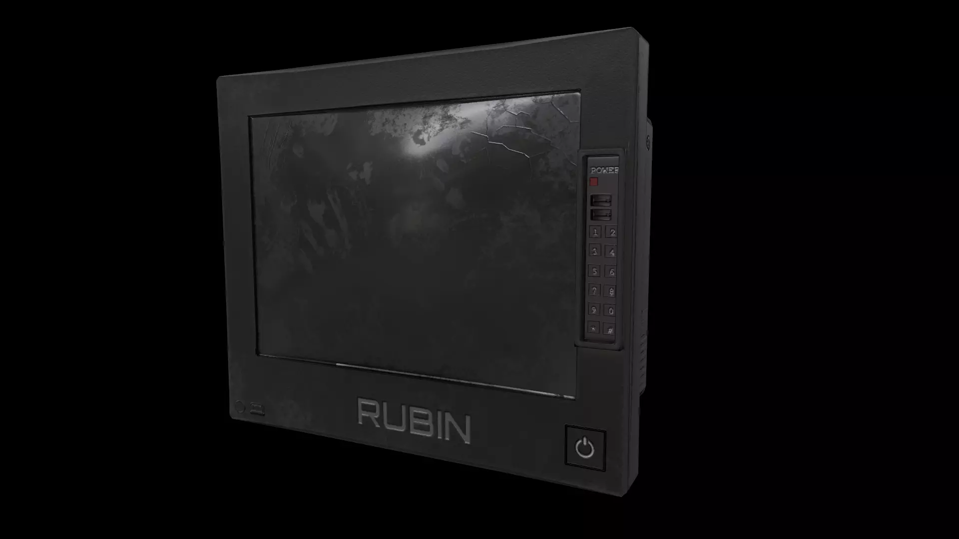 Old fashioned TV Low-poly 3D model_0