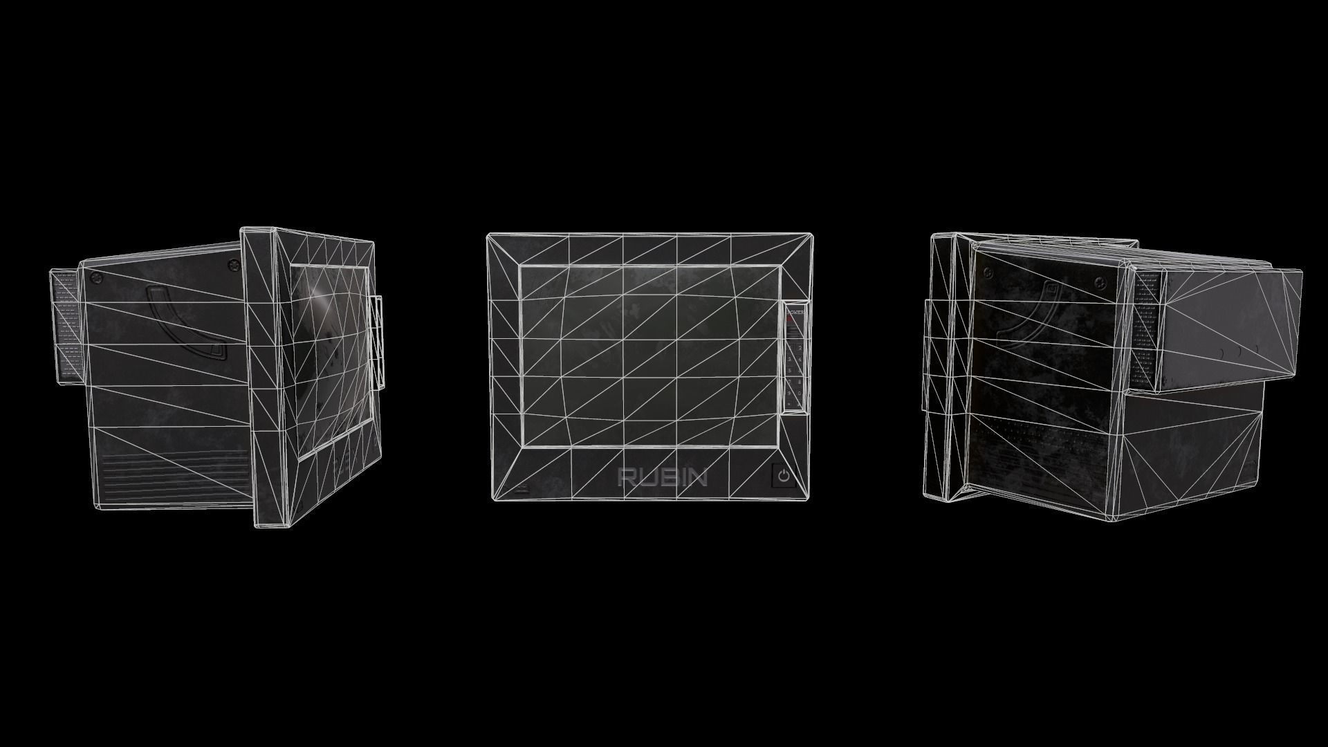 Old fashioned TV Low-poly 3D model_4