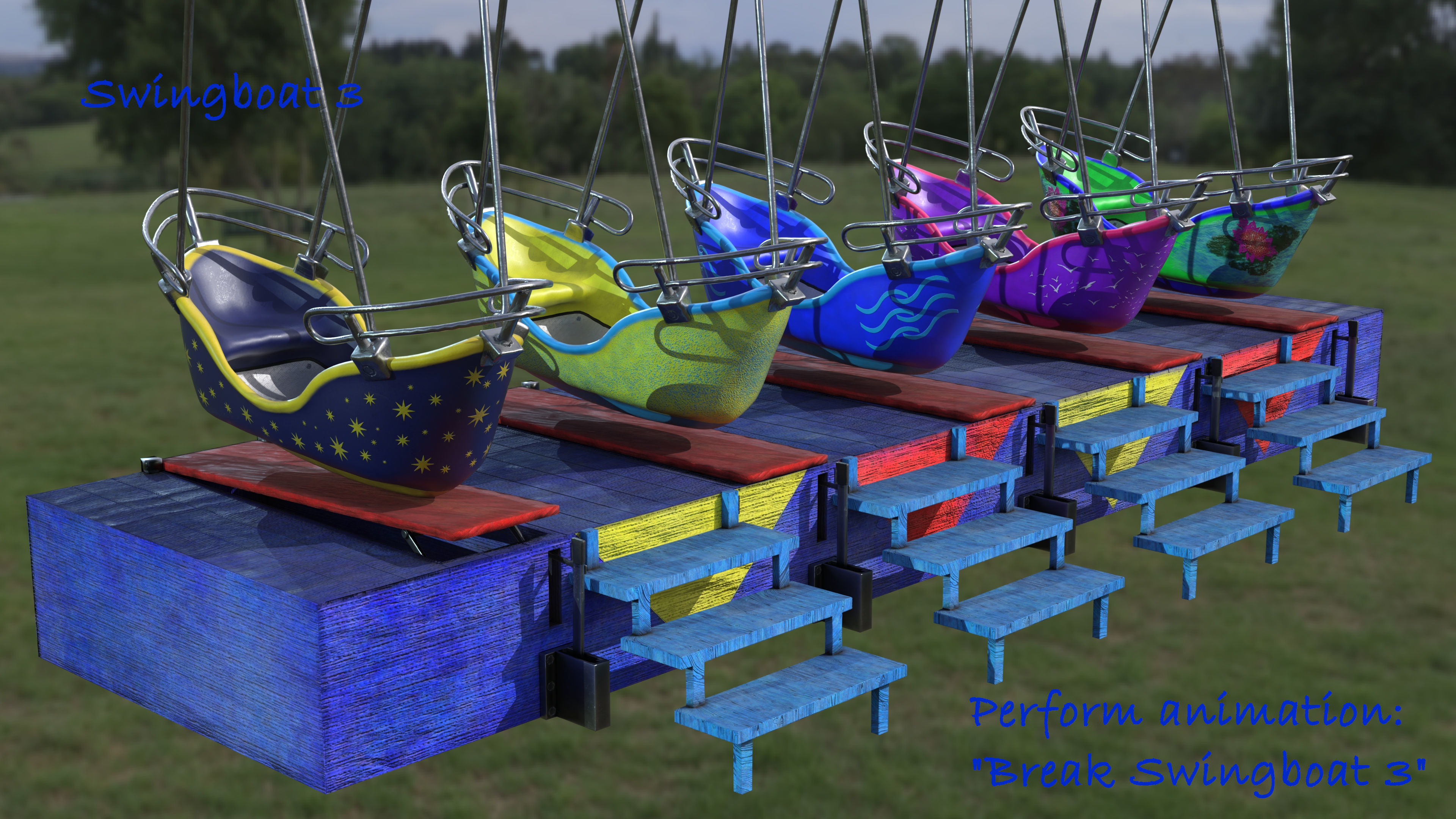 Swingboats crane with basket 3D model_14