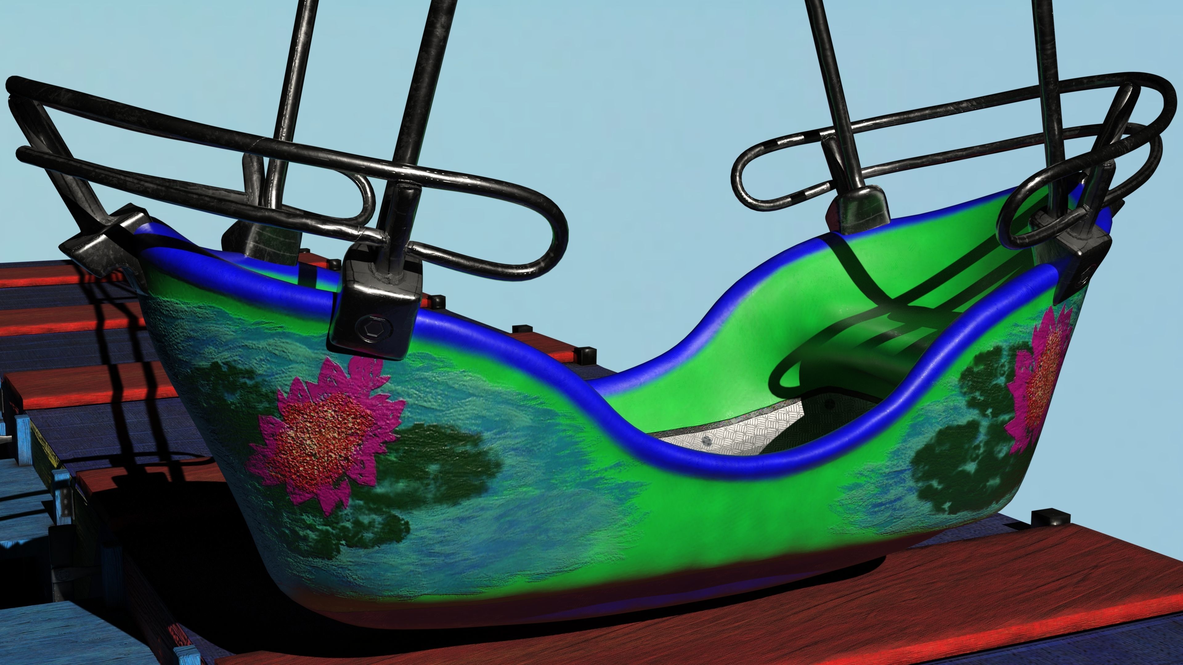 Swingboats crane with basket 3D model_11