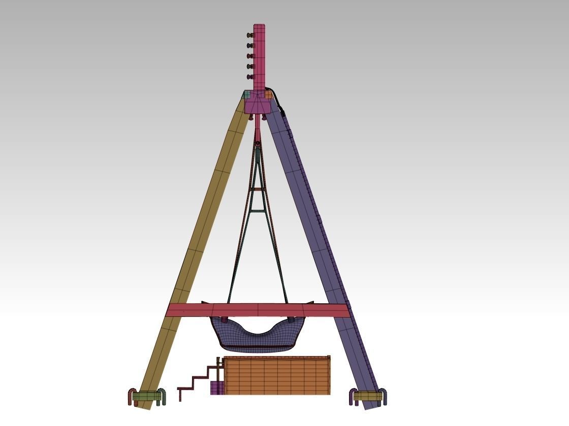 Swingboats crane with basket 3D model_19