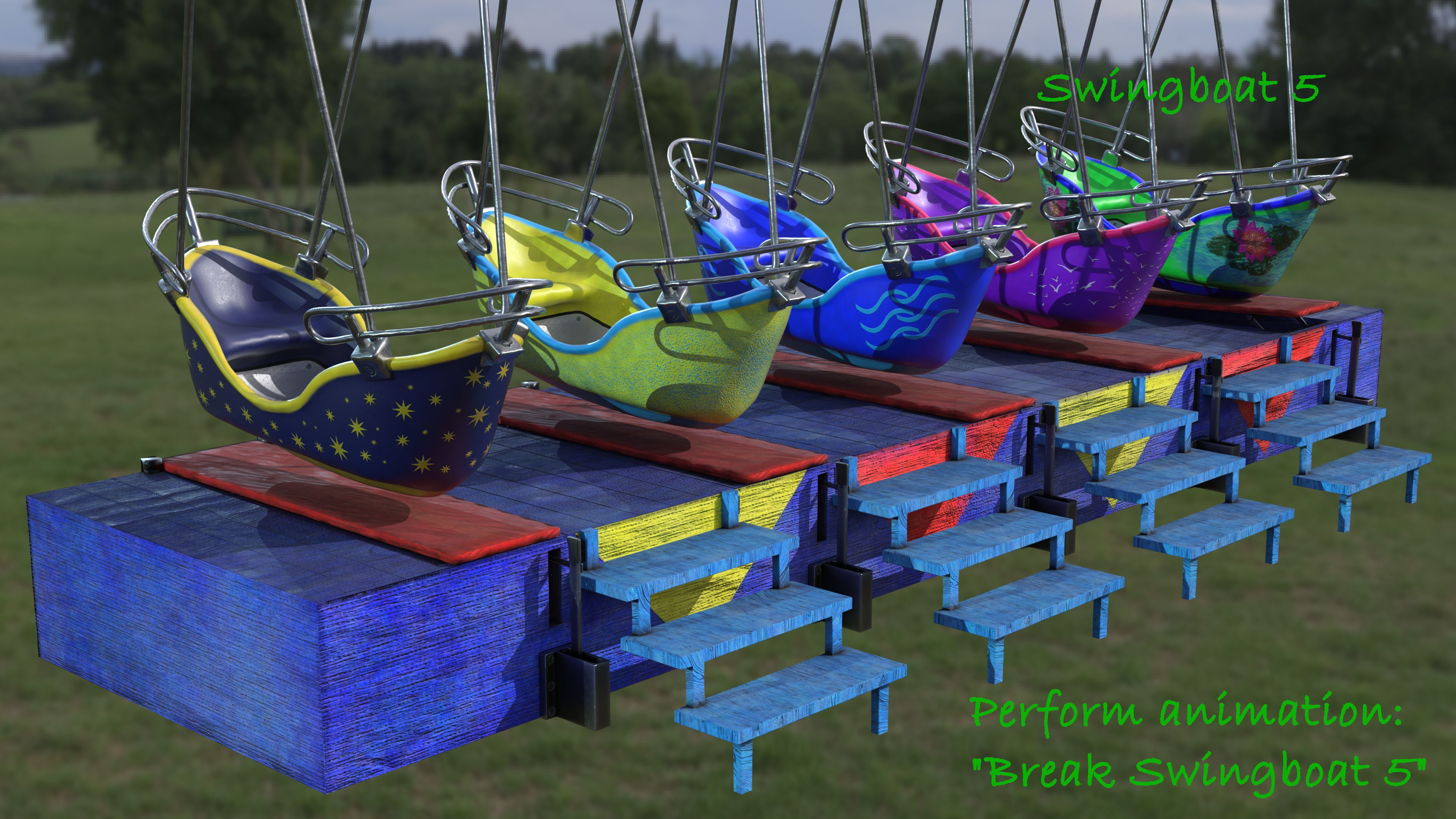 Swingboats crane with basket 3D model_16