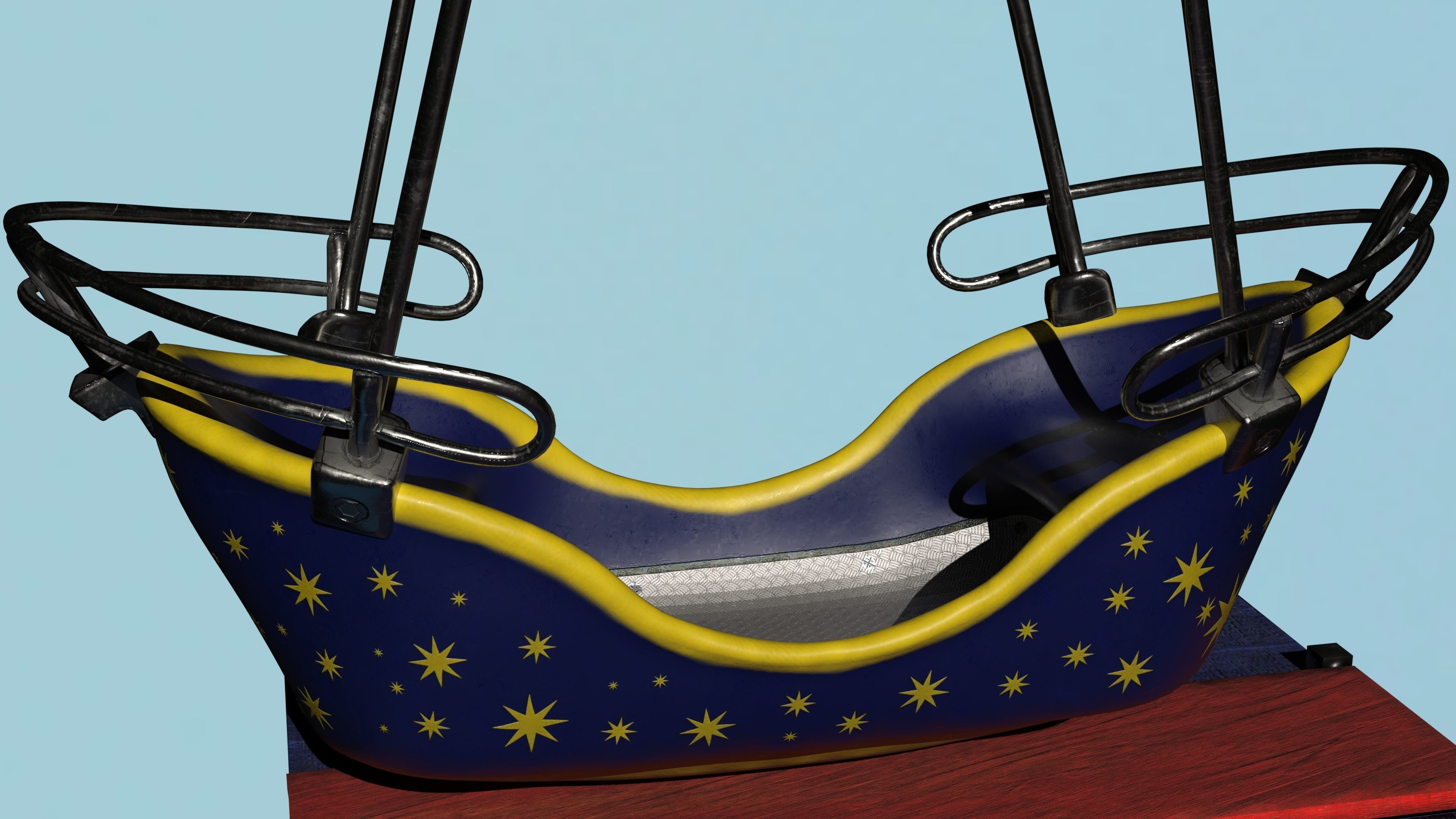 Swingboats crane with basket 3D model_9