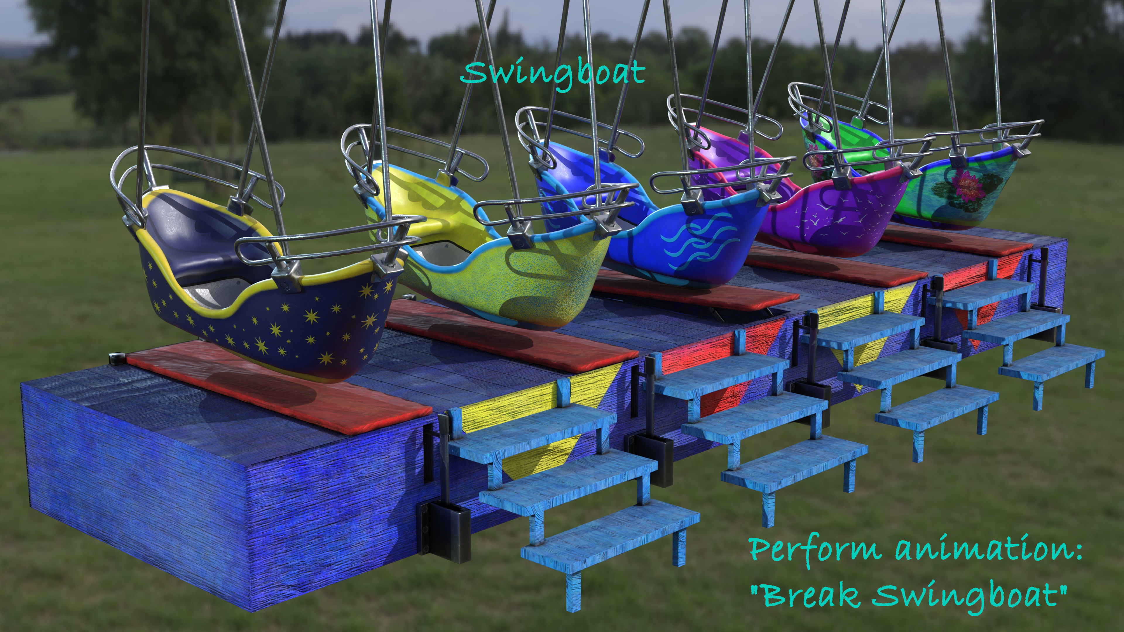 Swingboats crane with basket 3D model_12