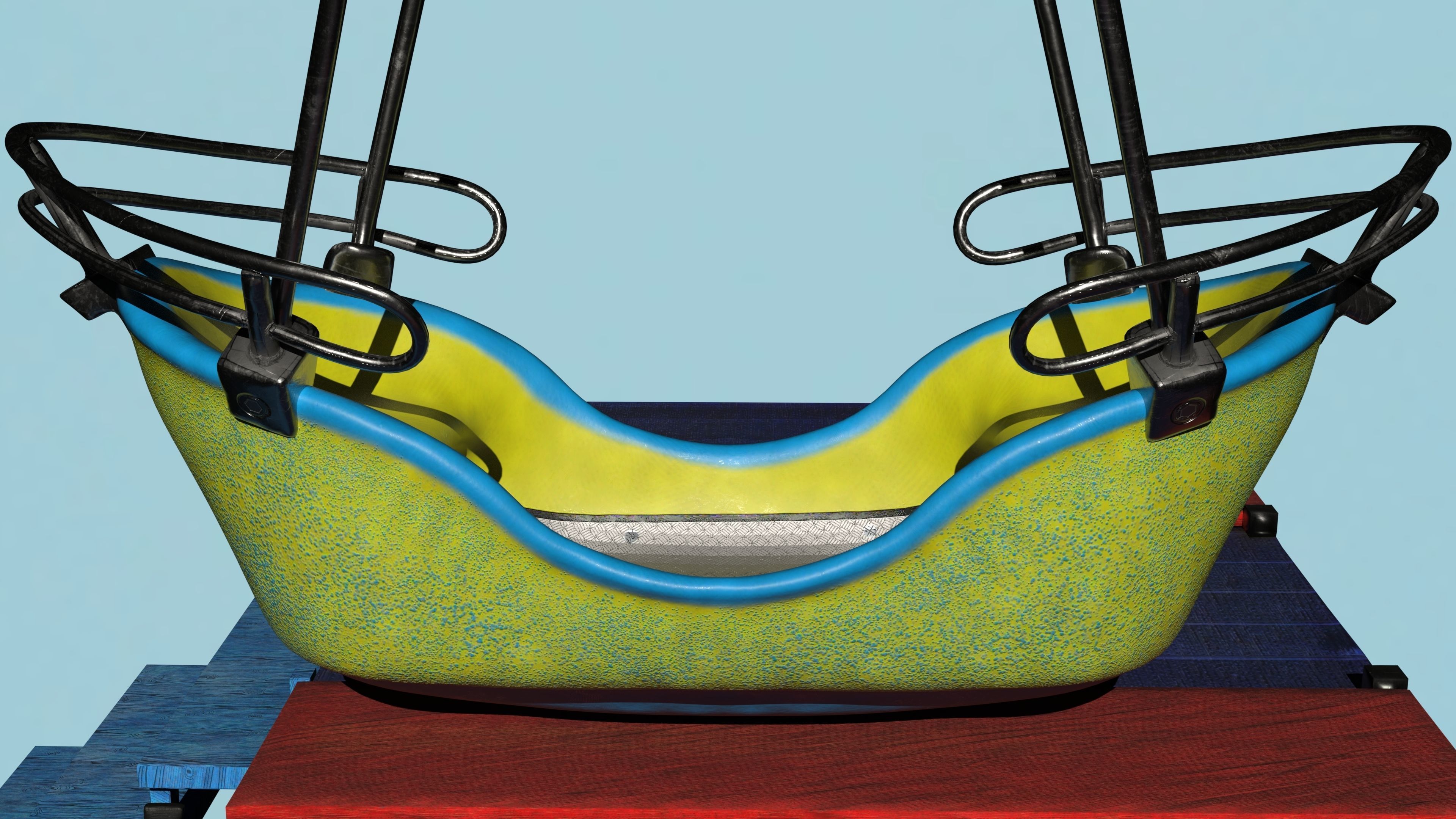 Swingboats crane with basket 3D model_8