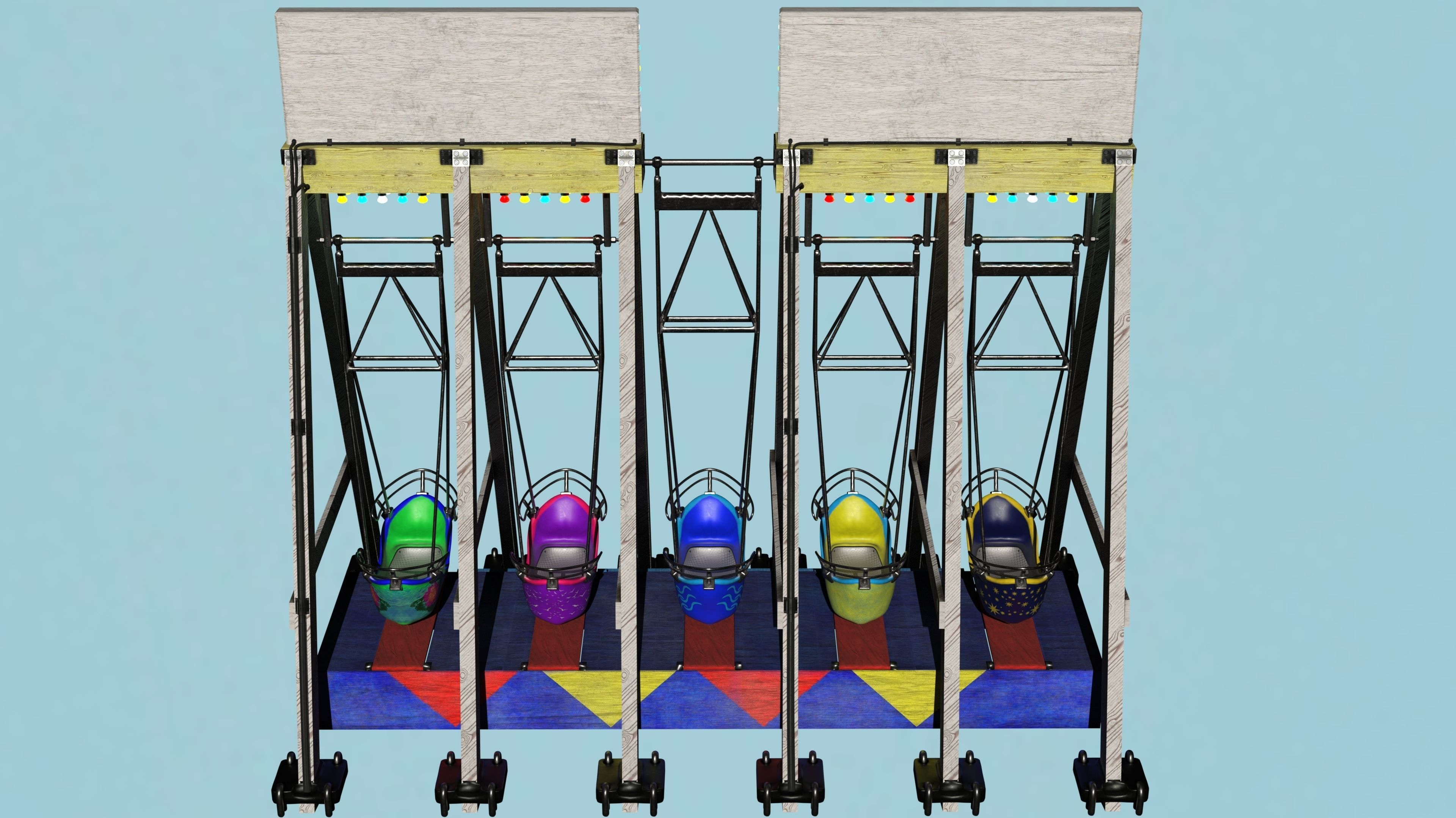 Swingboats crane with basket 3D model_5