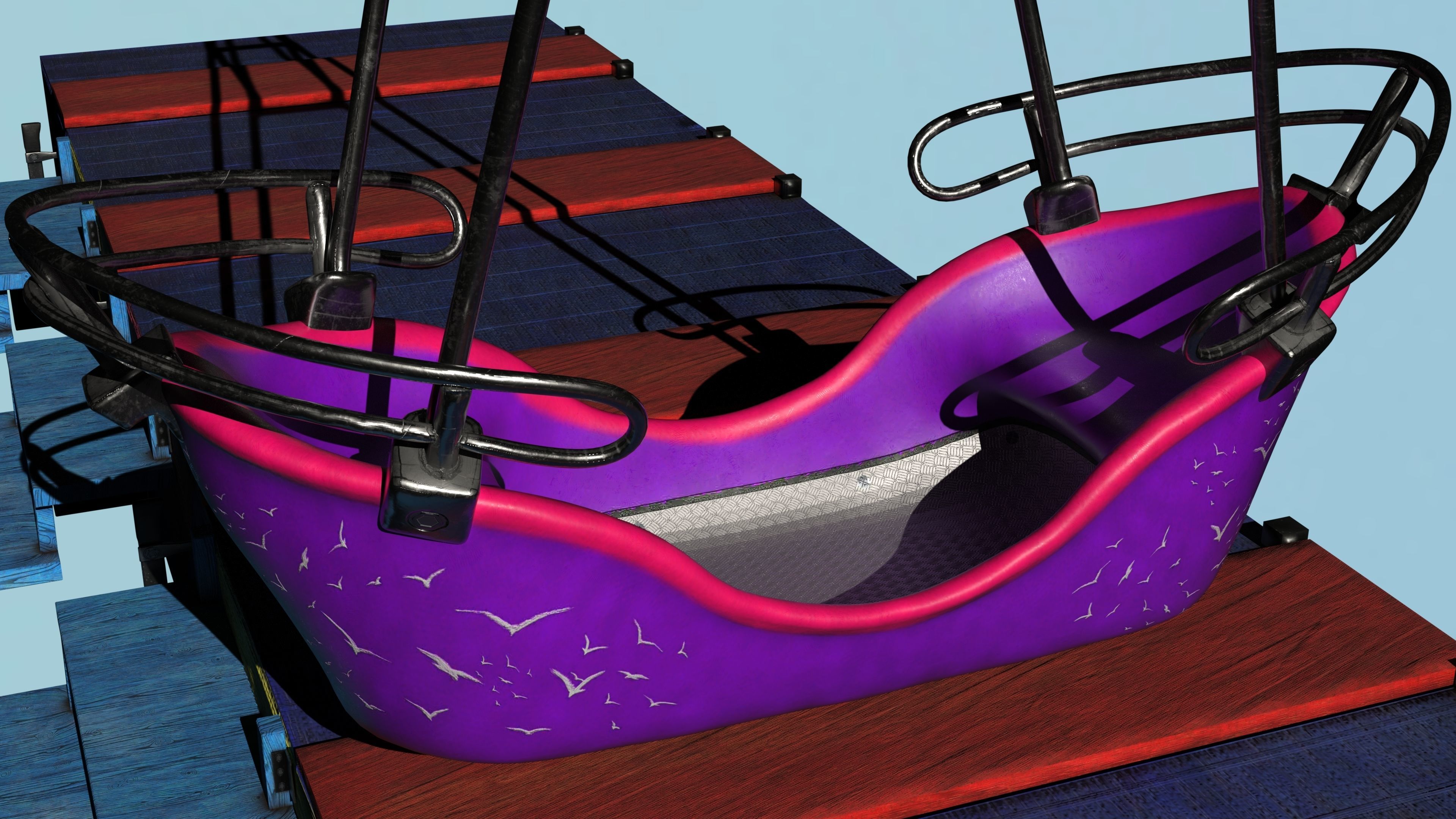 Swingboats crane with basket 3D model_10