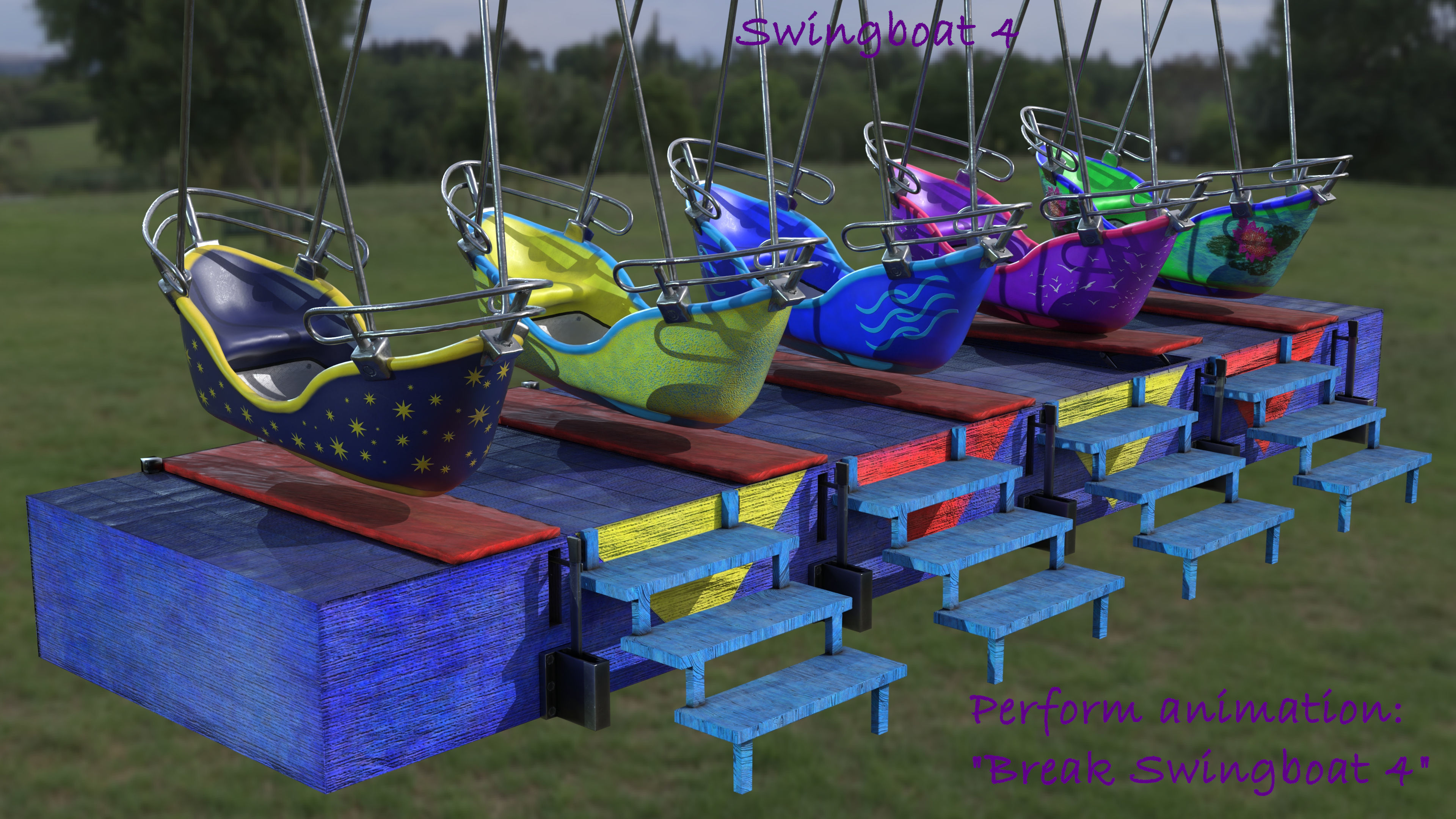 Swingboats crane with basket 3D model_15