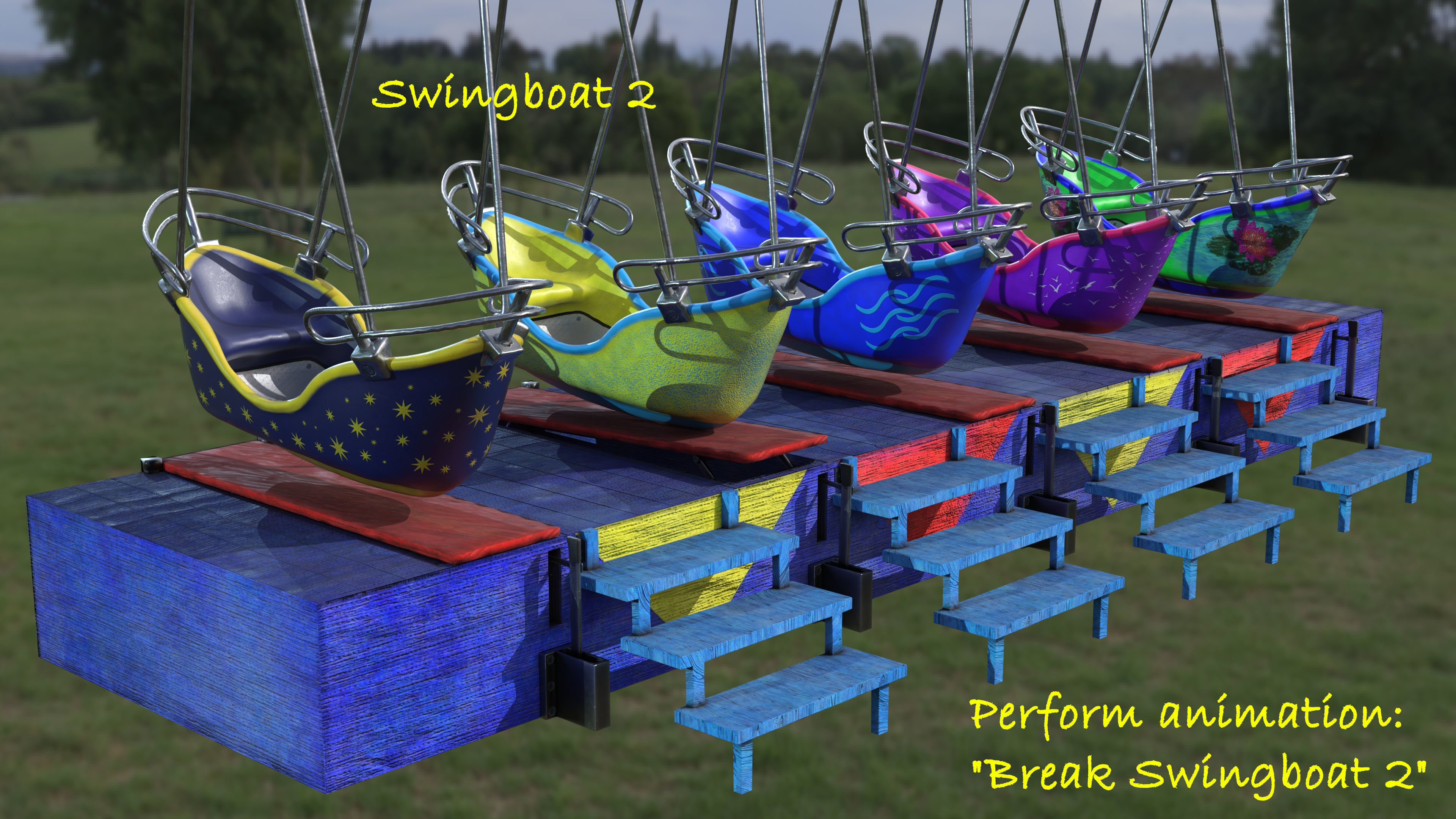 Swingboats crane with basket 3D model_13