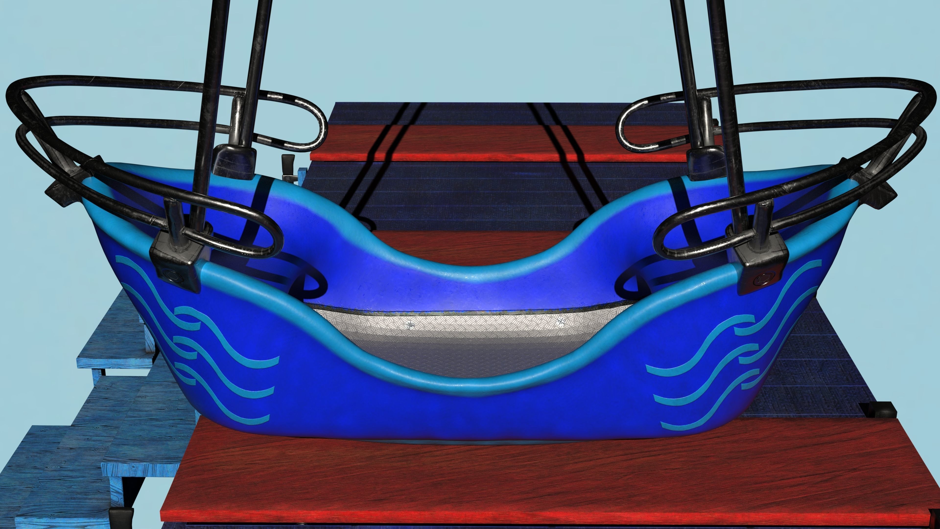 Swingboats crane with basket 3D model_7