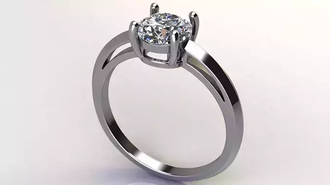 6 mm Round Diamond Engagement Ring