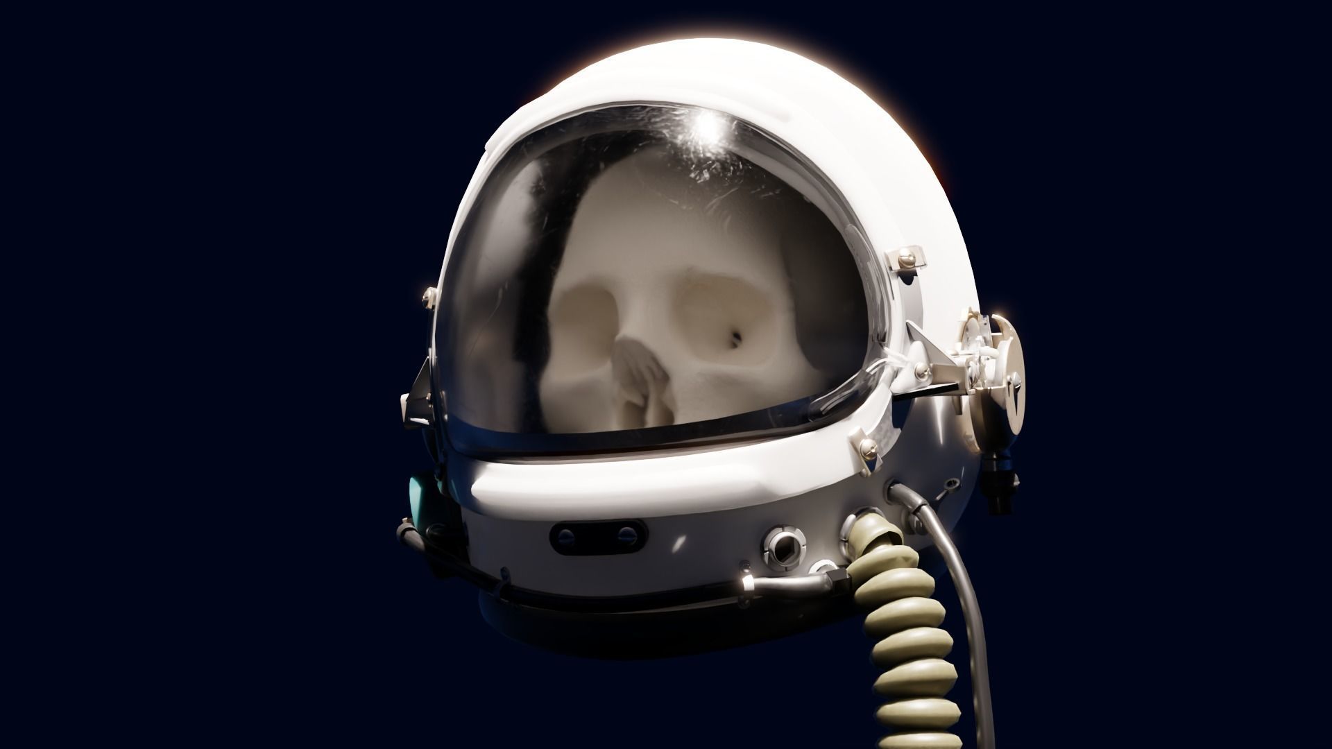 Astronaut or High Altitude Flight Helmet Low-poly 3D model_3
