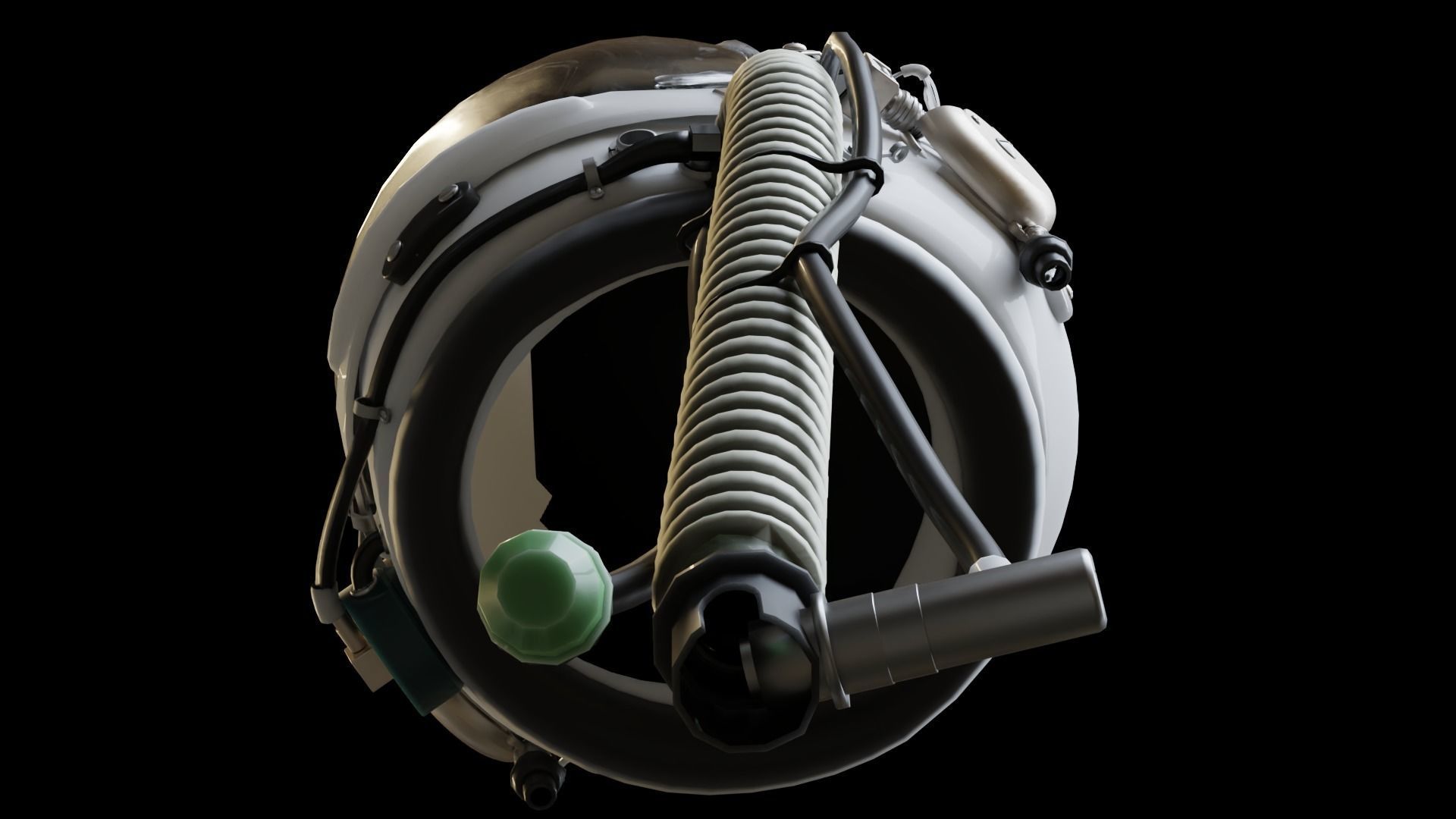 Astronaut or High Altitude Flight Helmet Low-poly 3D model_6