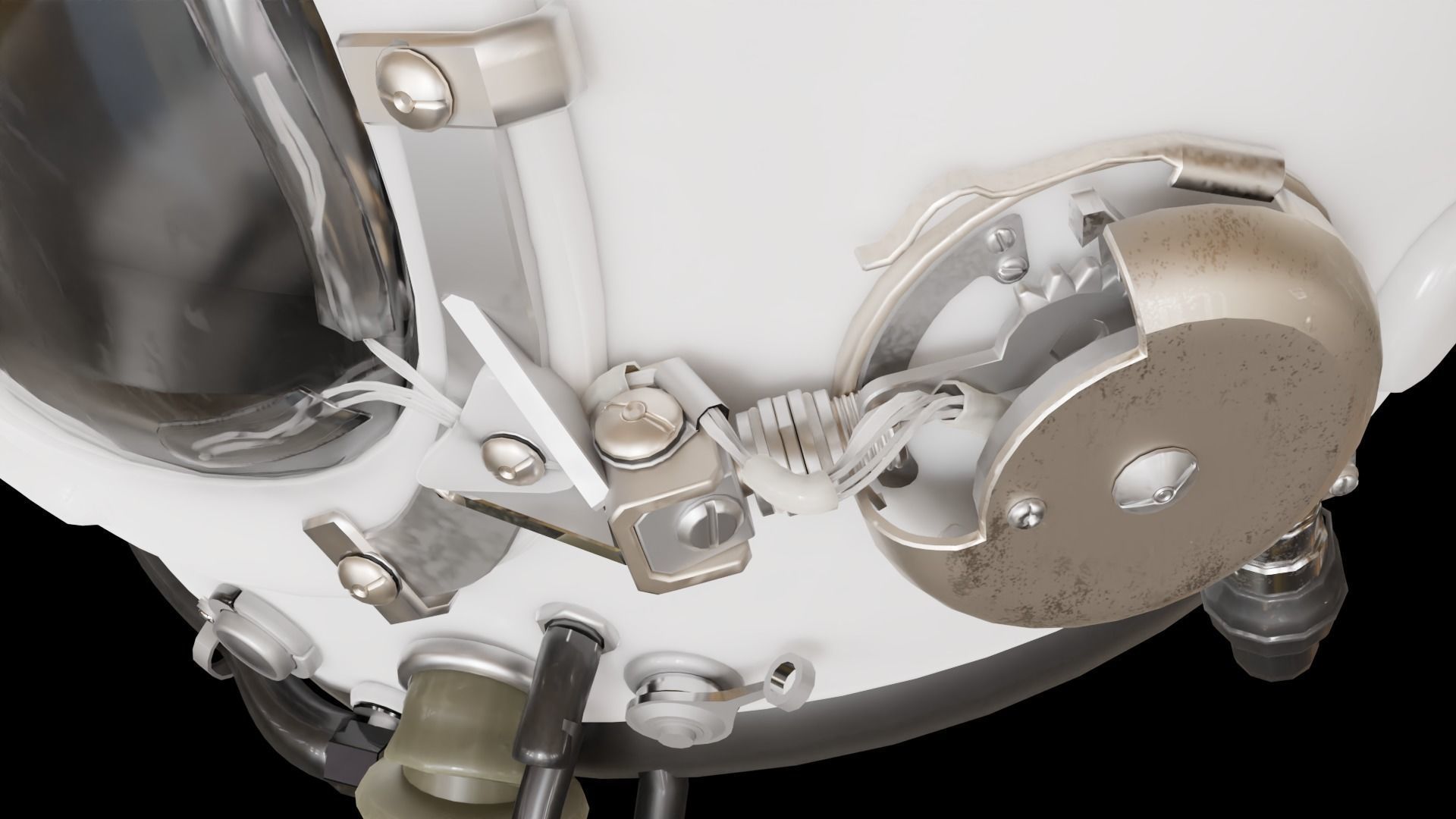 Astronaut or High Altitude Flight Helmet Low-poly 3D model_11