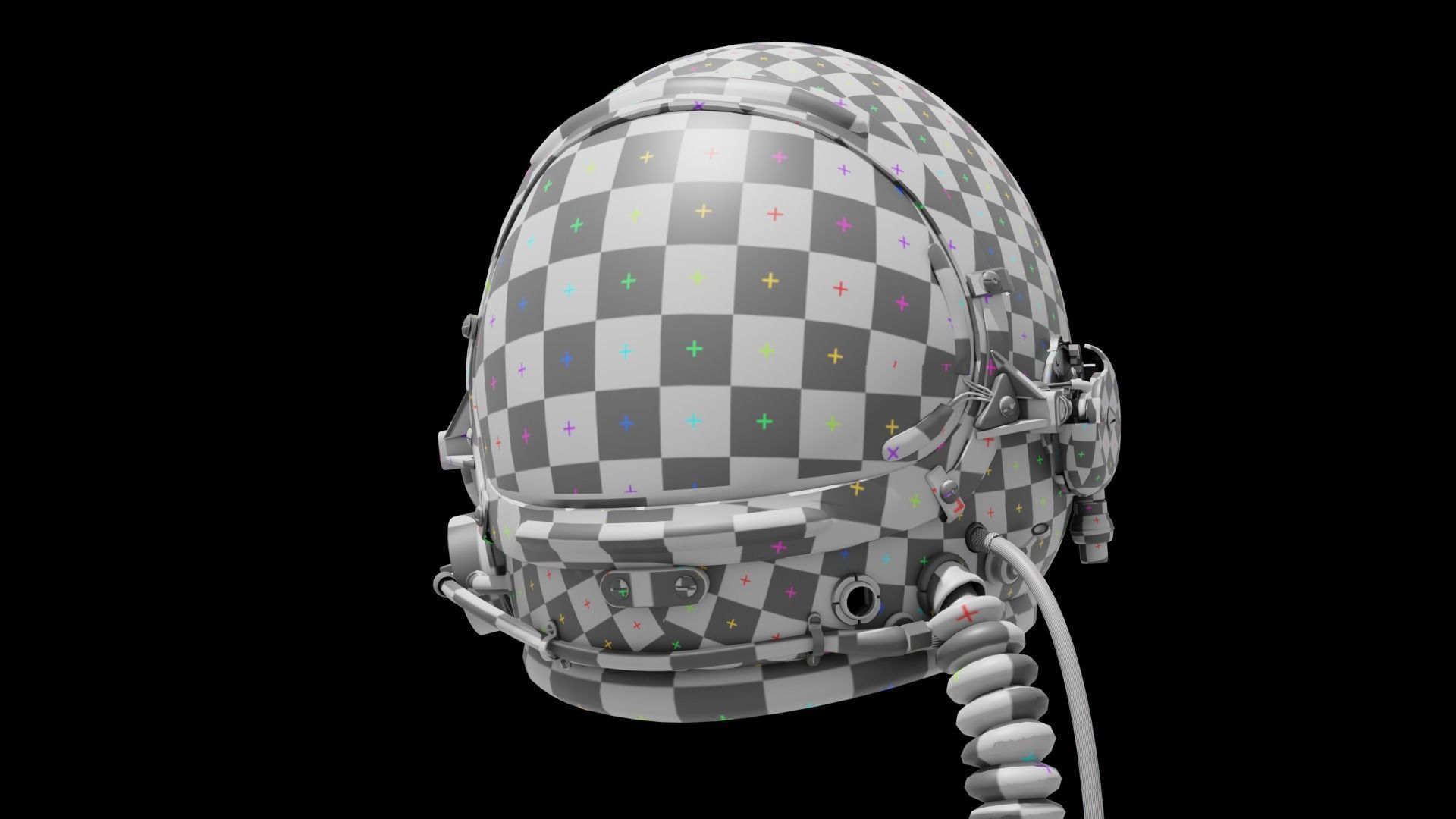 Astronaut or High Altitude Flight Helmet Low-poly 3D model_4