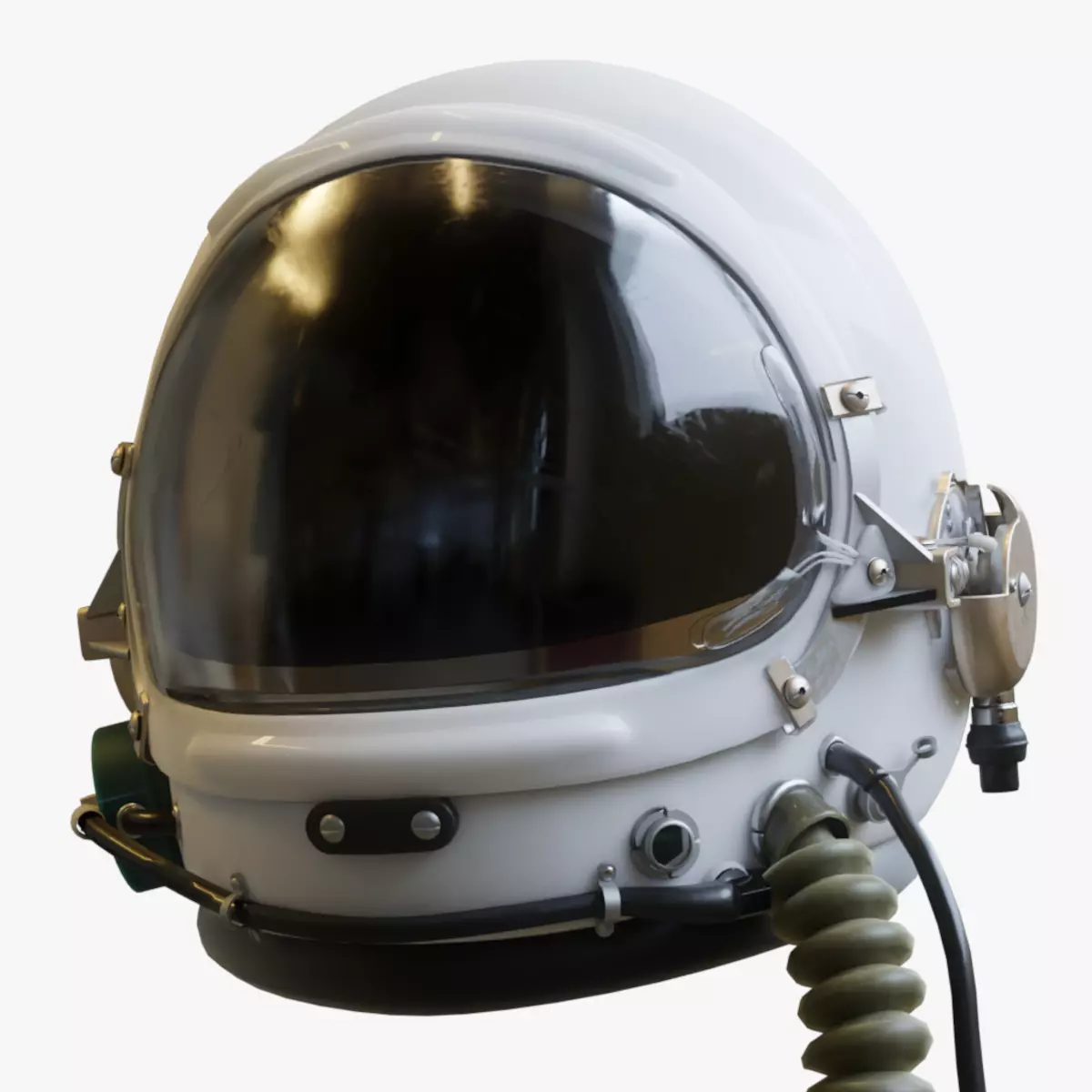 Astronaut or High Altitude Flight Helmet Low-poly 3D model_0
