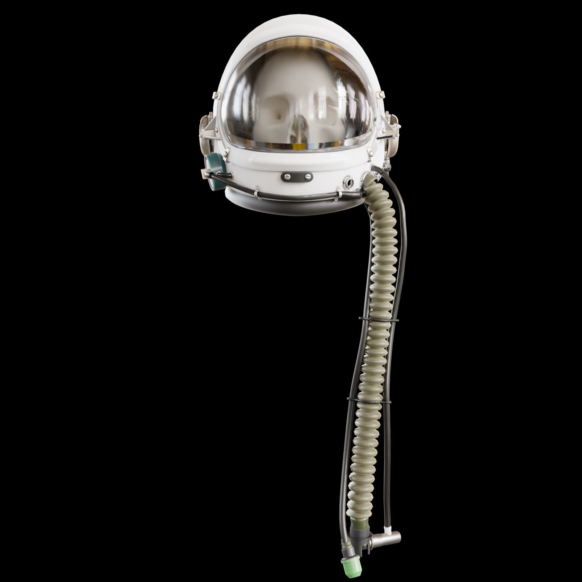 Astronaut or High Altitude Flight Helmet Low-poly 3D model_8