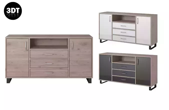 Commode Wood Low-poly 3D model