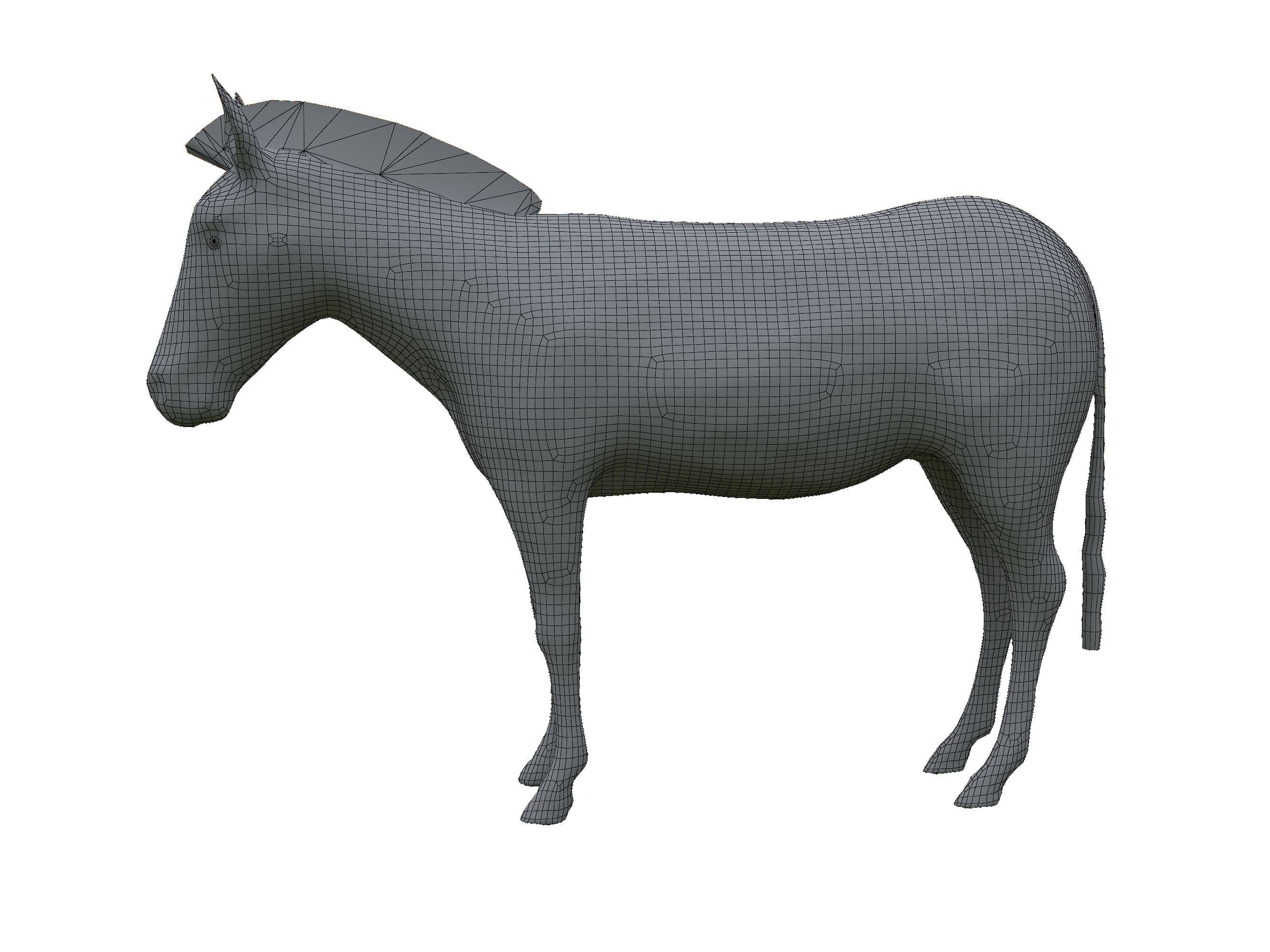 Zebra Low Poly For Games and VR Low-poly 3D model_30